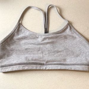 Small lulu lemon sports bra. Gray stripes